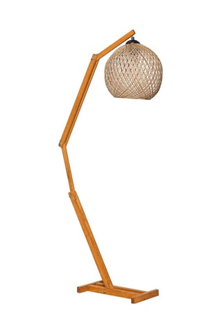 Lámpara de pie trípode - Marrón y blanco - 60 W