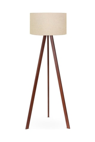 Lampadaire avec étagère en bois de hêtre Sorti 8743-4 - Naturel et noir - 60 W