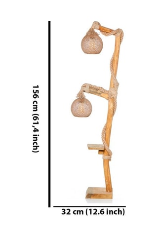 Lampadaire Yildo - Noir et doré - 2 x 60 W