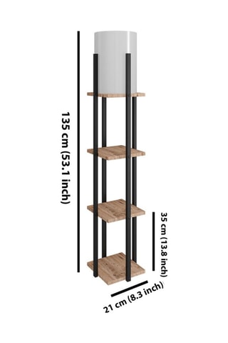Lampadaire en pin Macka - Naturel et moutarde - 60 W