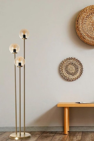 Lampadaire - Doré - 3 x 60 W