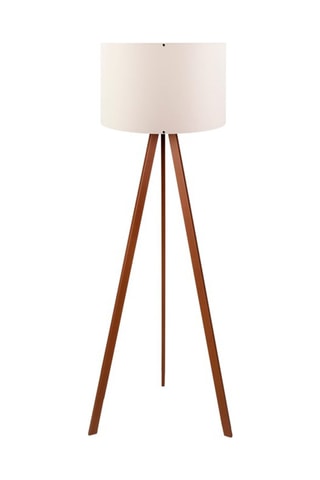 Lampadaire trépied Ayd - Ecru et marron