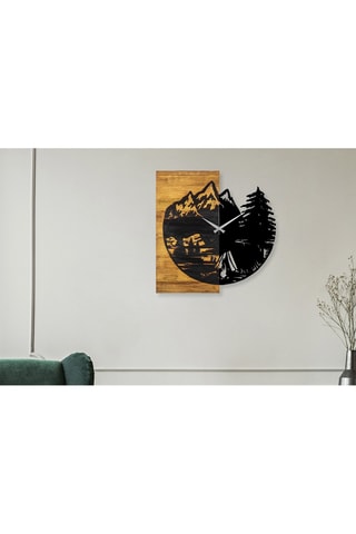 Reloj de madera - Natural y negro