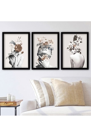 3 cuadros con marco Claude2 -  35 x 45 cm