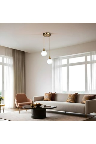 Lámpara de techo Afra 2 - Dorado y blanco