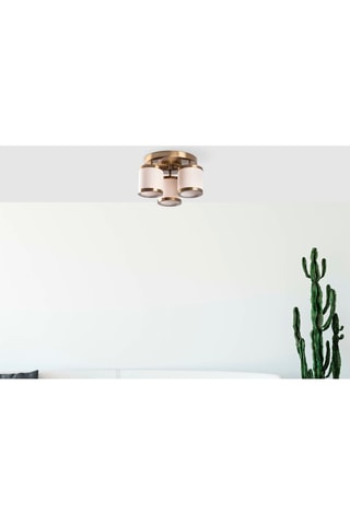 Plafón Way - Blanco y dorado - 3 x 40 W