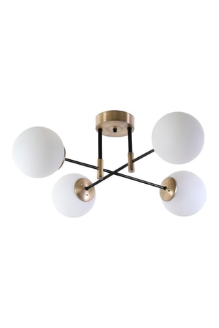 Plafón Dolunay - Dorado y blanco - 4 x 60 W