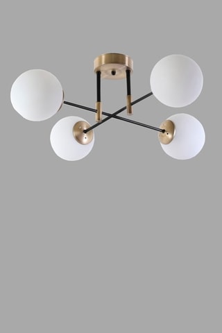 Plafón Dolunay - Dorado y blanco - 4 x 60 W