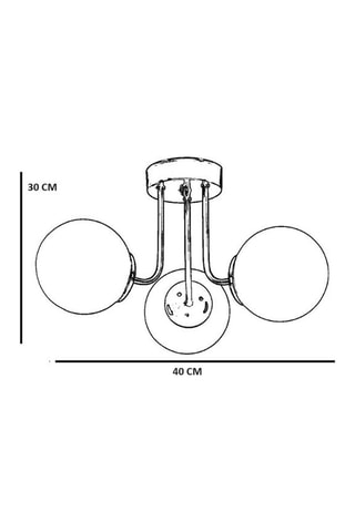 Lámpara de techo - Negro - 3 x 40 - 60 W