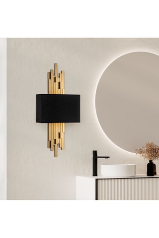 Aplique mural Axis - Dorado y negro - 2 x 40 W