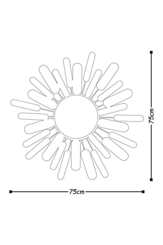 Miroir Metal Art Mirror Sun - 75 cm - Bleu clair et kaki