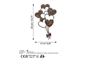 Adorno mural Rusty Heart - Marrón - 21 x 35 cm