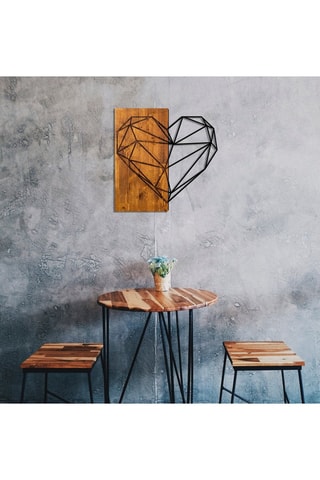 Adorno mural Heart - Natural y negro