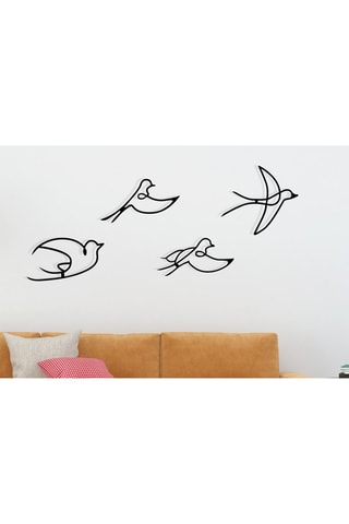Adorno mural 4 Pájaros - Negro - 30 x 16,5 cm - 29 x 16,5 cm - 29 x 14,5 cm - 29 x 26 cm