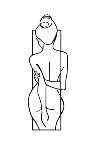 Adorno mural Female Posture - Negro - 24 x 69 cm