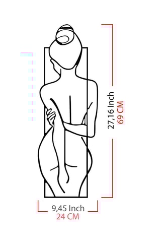 Adorno mural Female Posture - Negro - 24 x 69 cm