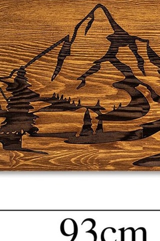 Adorno mural de madera Mountain Range -  Natural y negro