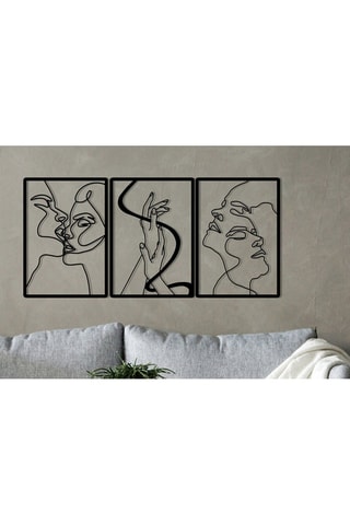 Adorno mural The Unity Of Love - 109 x 50 cm - Negro