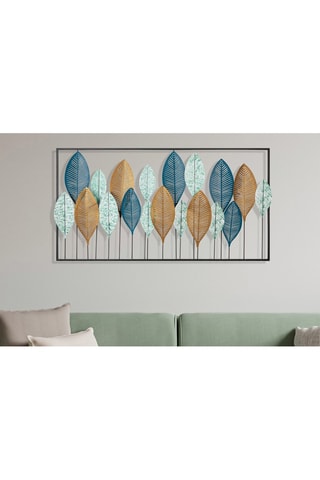 Décoration murale Bilge - 116 x 3 x 60 cm - Bleu et doré