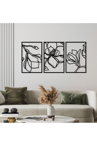 3 adornos murales Adda - Negro - 120 x 56,5 cm