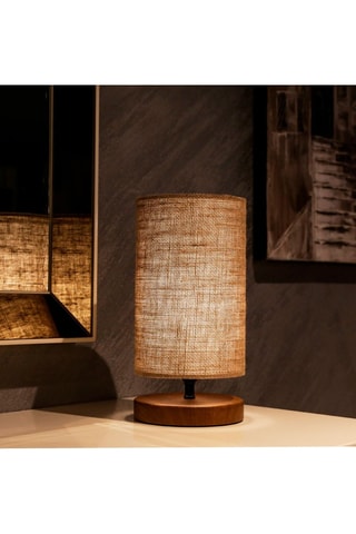 Lámpara de sobremesa AYD-2846 - Beige e imitación madera