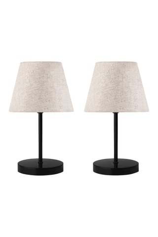 2 lámparas de sobremesa Ayd - Crema y negro