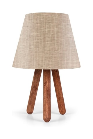 Lámpara de sobremesa de madera Ayd - Natural y beige