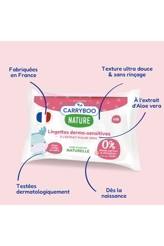 2 x 58 Toallitas húmedas ecológicas con aloe vera 