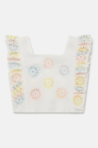 Blouse en broderie anglaise - Blanc