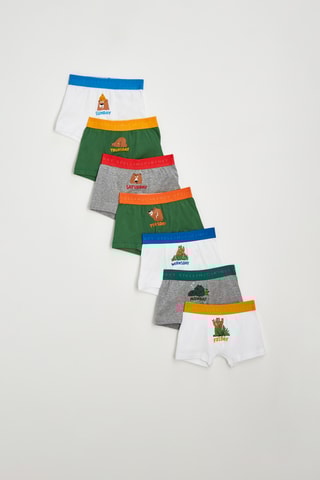 7 boxers - Vert et blanc