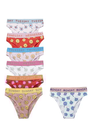 7 culottes - Blanc, rouge et taupe