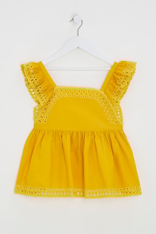 Blouse en broderie anglaise - Jaune