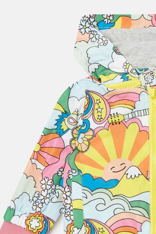 Coupe-vent à capuche - Beige et jaune