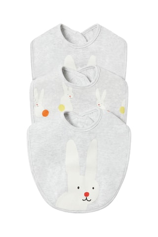 3 bavoirs - Gris clair chiné