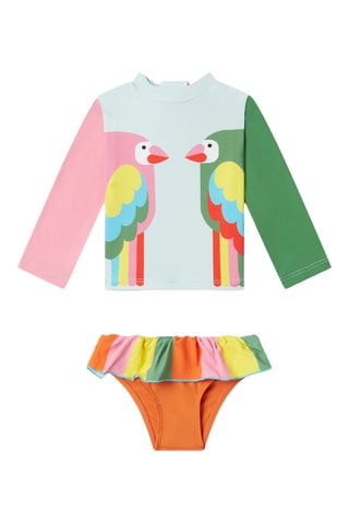 Maillot 2 pièces - Bleu clair et orange