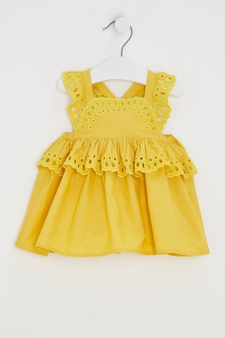 Robe en broderie anglaise - Jaune
