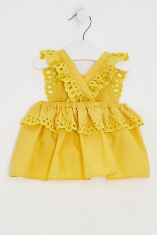 Robe en broderie anglaise - Jaune