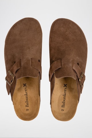 Nubuck Clogs Rosso Donkerbruin