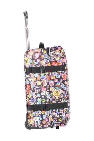 Borsone trolley World - 55 cm  - Nero e rosa