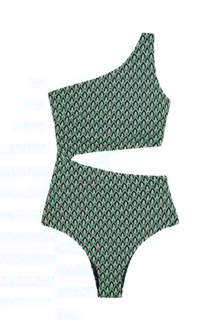 Maillot 1 pièce asymétrique - Turquoise