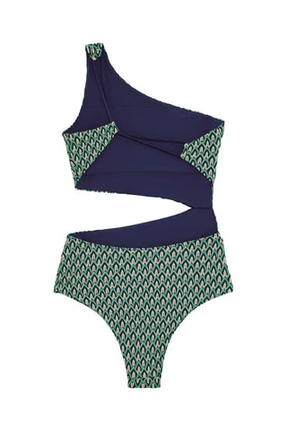 Maillot 1 pièce asymétrique - Turquoise