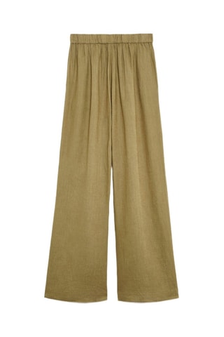 Pantalon palazzo en lin - Kaki