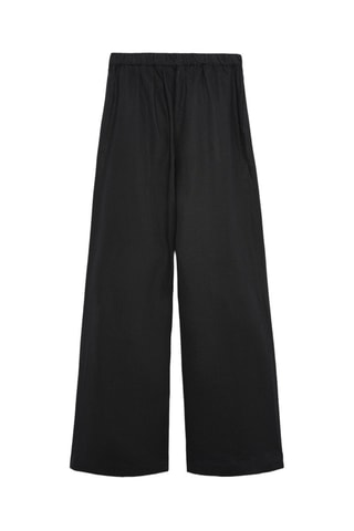 Pantalon taille haute en lin - Noir