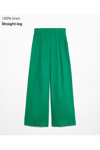 Pantalon wide legs en lin - Vert