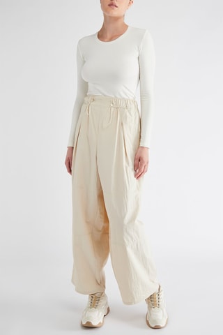 Pantalon wide legs taille haute - Ecru