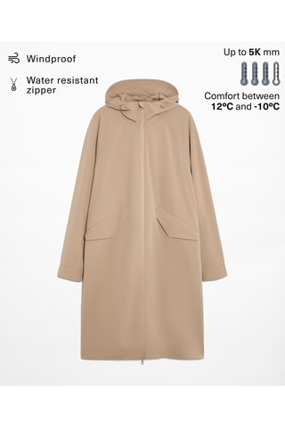 Imperméable à capuche - Camel