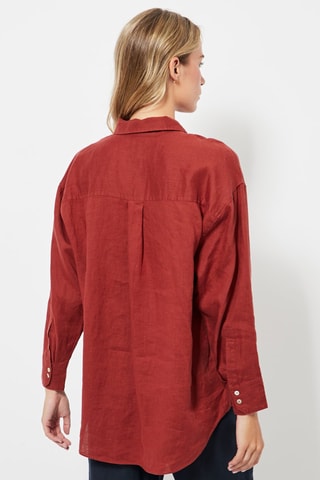 Chemisier en lin - Bordeaux