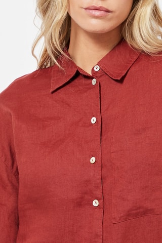 Chemisier en lin - Bordeaux