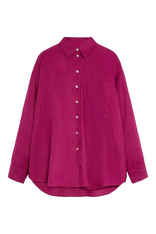 Chemise relaxed en lin - Fuchsia