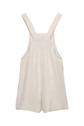 Salopette-short en lin - Beige